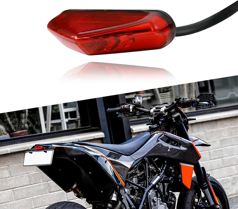 LOKLISUM LED Motorkerékpár Hátsó Lámpa 12V 9 LED Féklámpa E-Jóváhagyott