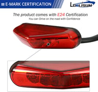 LOKLISUM LED Motorkerékpár Hátsó Lámpa 12V 9 LED Féklámpa E-Jóváhagyott 4