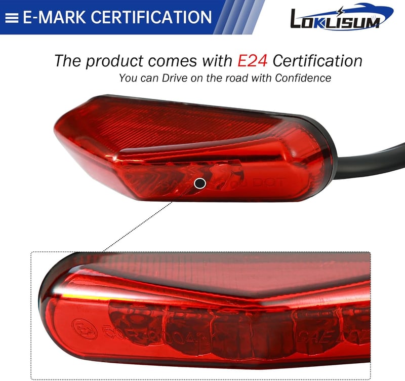 LOKLISUM LED Motorkerékpár Hátsó Lámpa 12V 9 LED Féklámpa E-Jóváhagyott