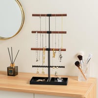 Lolalet 4-szintes Ékszertartó Állvány - Fekete Fém Ékszerfa Nyakláncokhoz, Karkötőkhöz - Elegáns Ajándék Nőknek, Lányoknak - 42 cm Magas 2
