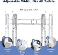 LOLLIDO WC bidet támogatókerete állítható zuhanykarral fürdőszobához 2
