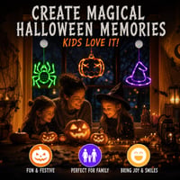 LOLStar Halloween ukrasne svjetiljke za prozor, set od 3 komada s bundevom, paukom i vještičjim šeširom 5