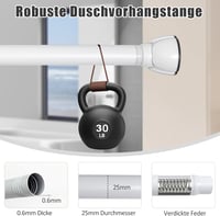 LOLYPOT Rozsdamentes Függönyrúd 85-183 cm Fúrás Nélküli Állítható Teleszkopos 4