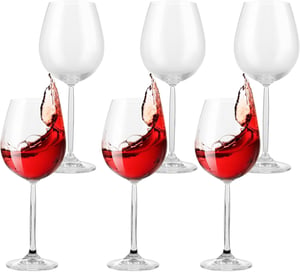 LOLYSIC set čaša za crno vino, 6 komada, 480 ml, kristalne čaše, perivo u perilici posuđa