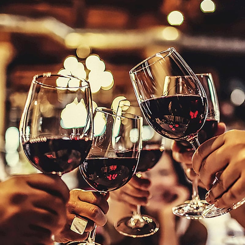 LOLYSIC 6 darabos vörösboros pohár szett 480ml kristály poharak mosogatógépben mosható