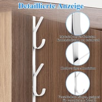 LOLYSIC 8 db fekete ajtófogas kampós ruhafogas beltéri ajtóra kabát törölköző táska sapka kampó 5