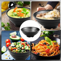 Lonely High Heels set zdjela za ramen 2 komada 1020 ml, crni japanski set zdjela 24 cm sa štapićima, žlicom i posudicom za umak za juhu, salatu, tjesteninu i sushi 4