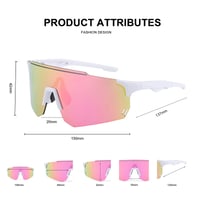 Ochelari de soare sport pentru ciclism Long Keeper, protecție UV400, pentru femei și bărbați, alb-roz 5