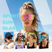 Ochelari de soare sport pentru ciclism Long Keeper, protecție UV400, pentru femei și bărbați, alb-roz 4
