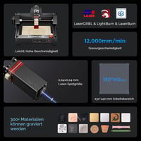 Gravator Laser Longer Ray5 Mini, Mașină de Gravat CNC Compactă, cu WLAN și Funcție de Oprire de Urgență, 2,5 W, pentru Lemn, Metal, Acril și Piele, Suprafață de Lucru 140x130 mm 2