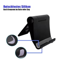 Suport de telefon pentru birou Longivia negru, rotativ la 360°, pliabil, stativ reglabil pentru smartphone-uri iPhone și Android 5