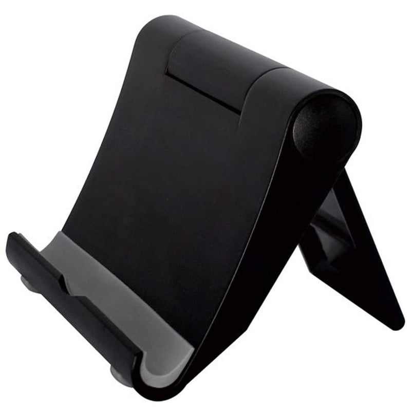 Suport de telefon pentru birou Longivia negru, rotativ la 360°, pliabil, stativ reglabil pentru smartphone-uri iPhone și Android