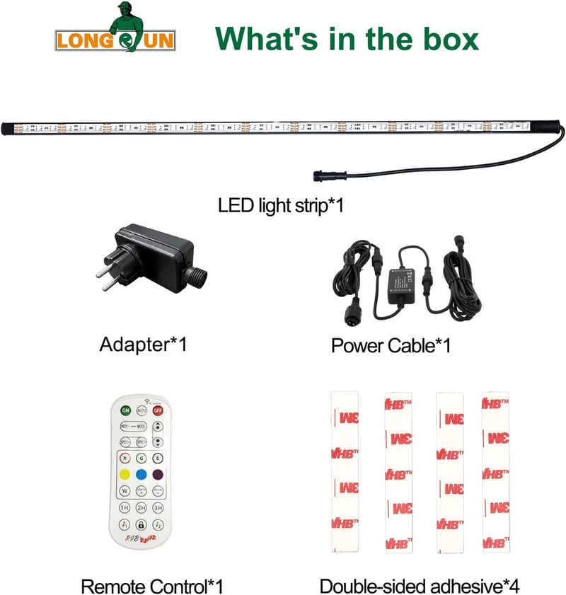 Longrun IP68 Vízálló LED Szalag Medencéhez - 7 Színű Applikációval Vezérelhető Világítás Távirányítóval - Akváriumhoz, Szökőkúthoz, Úszómede