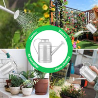 LONGRUNNEW 9 literes fém locsolókanna, horganyzott acél, rozsdamentes, hosszú kiöntőcsővel és fogantyúval, kültéri virágokhoz és gyephez 6