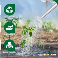 LONGRUNNEW 9 literes fém locsolókanna, horganyzott acél, rozsdamentes, hosszú kiöntőcsővel és fogantyúval, kültéri virágokhoz és gyephez 4