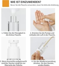 LONGWAY 6x30ml Airless Pump Dispenser Utazó Kozmetikai Palack Krém Adagoló 4