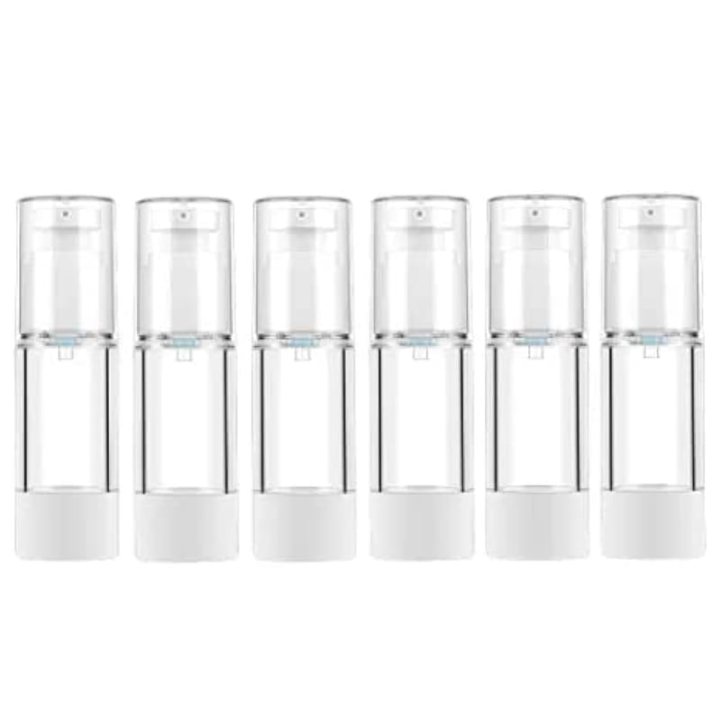 Cestovná fľaštička s airless dávkovačom LONGWAY 30 ml, 6 ks – priehľadná