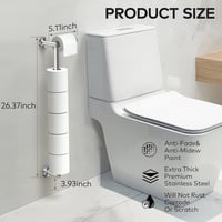 longzon Falra szerelhető WC papír tartó, 6 tekercs tárolóval, rozsdamentes acél 3