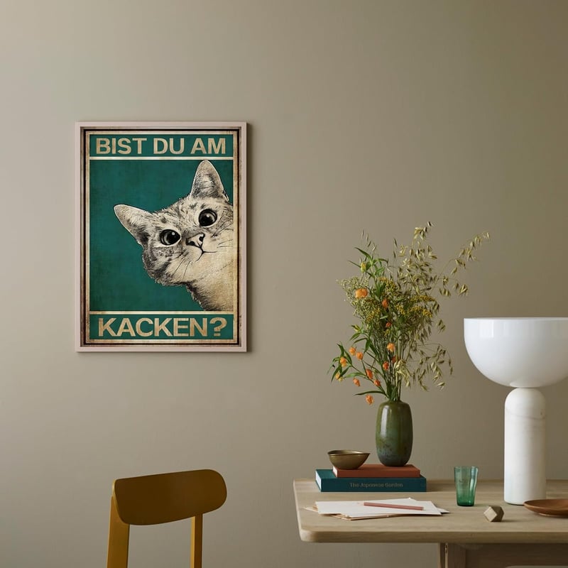 LongZYU Macska WC Dekoráció Vintage Plakát 32x23 cm Fürdőszoba Falképe