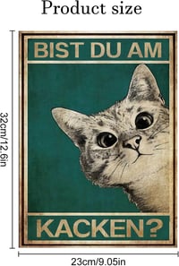 LongZYU Macska WC Dekoráció Vintage Plakát 32x23 cm Fürdőszoba Falképe 2