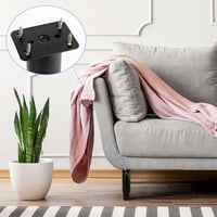 LONHCHI 4 db állítható bútorláb fekete fém 8-12 cm, magasság 12 cm-ig, csavarok 20 db kanapéágyhoz és szekrényhez 5