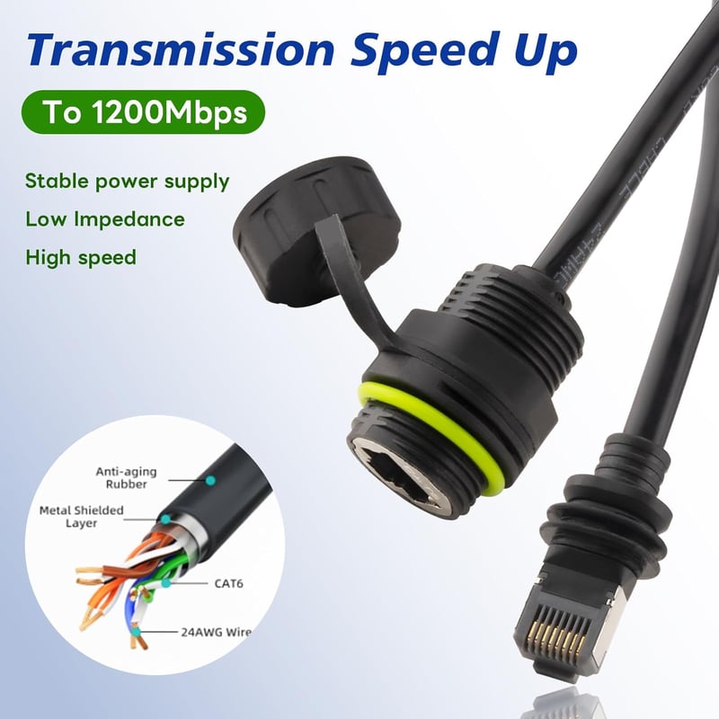 Lonlonty Starlink Ethernet Adapter Gen 3 Mini V3 - Vízálló RJ45 Csatlakozó Stabil Vezetékes Hálózati Kapcsolathoz - 50 cm - 2 db - IP68 Véde