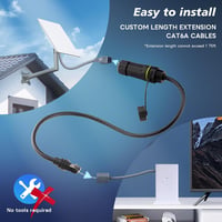 Lonlonty Starlink Ethernet Adapter Gen 3 Mini V3 - Vízálló RJ45 Csatlakozó Stabil Vezetékes Hálózati Kapcsolathoz - 50 cm - 2 db - IP68 Véde 7