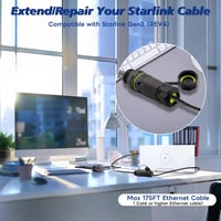 Lonlonty Starlink Ethernet Adapter Gen 3 Mini V3 - Vízálló RJ45 Csatlakozó Stabil Vezetékes Hálózati Kapcsolathoz - 50 cm - 2 db - IP68 Véde 5