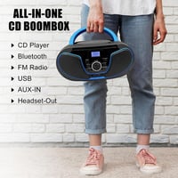 LONPOO Hordozható CD Lejátszó Bluetooth Rádió USB Stereo Boombox 2