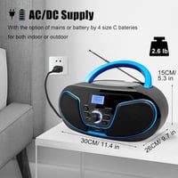 LONPOO Hordozható CD Lejátszó Bluetooth Rádió USB Stereo Boombox 6