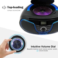 LONPOO Hordozható CD Lejátszó Bluetooth Rádió USB Stereo Boombox 4