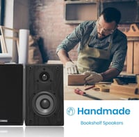 LONPOO LP42 Passzív Könyvespolc Hangfal Pár 75W HiFi Fa Fekete 6