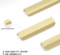 LONTAN 10 db Rejtett Alumínium Fogantyú 128 mm Arany - Konyhabútor, Fiók, Szekrény 4