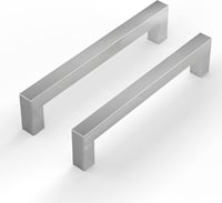 LONTAN 2 db ezüst konyhai bútor fogantyú 128mm fiók húzófogantyú rozsdamentes acél - Bohrlochabstand: 128mm, Silver, Pack of 2 1