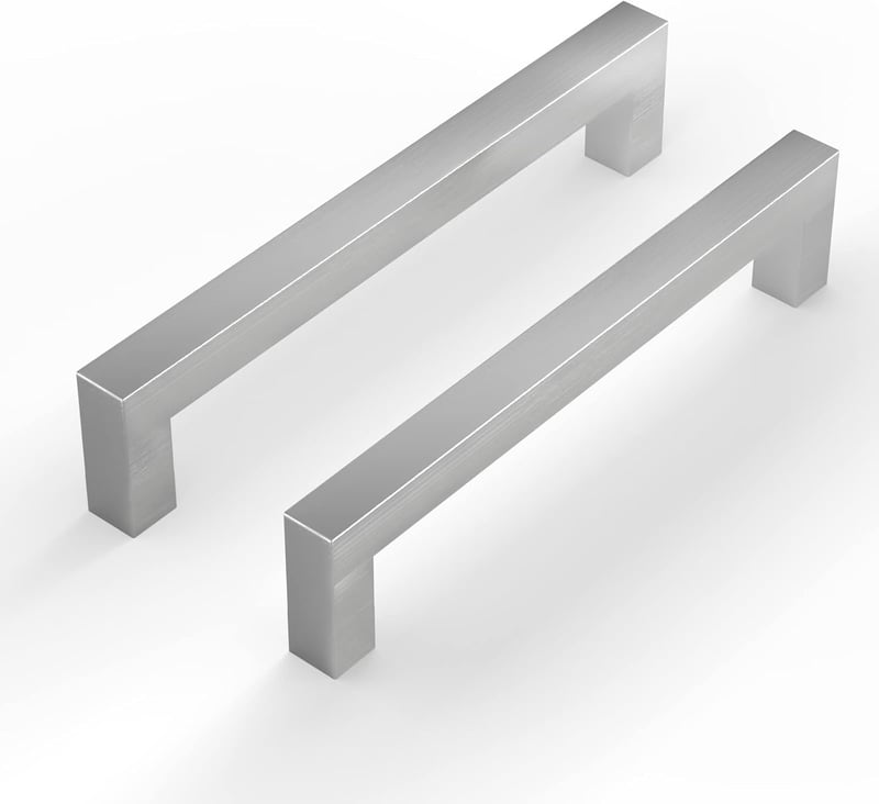 LONTAN 2 db ezüst konyhai bútor fogantyú 128mm fiók húzófogantyú rozsdamentes acél - Bohrlochabstand: 128mm, Silver, Pack of 2