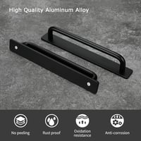 LONTAN 2db Öntapadós Balkoniajtó Fogantyú, Fekete Alumínium Bútor Fogantyú 148mm 2