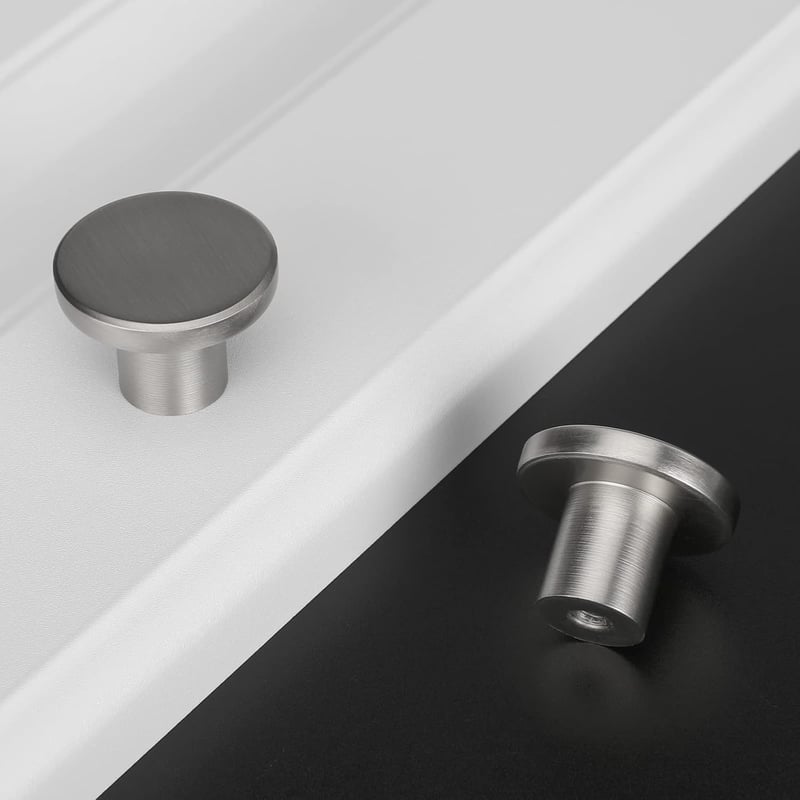 LONTAN 4 darabos rozsdamentes acél bútor gomb szett, ezüst fiók fogantyú - 4, Brushed Nickel
