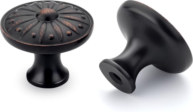 LONTAN 4 darabos vintage szekrénygomb olajozott bronz bútor fogantyú - 4, Black
