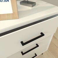 LONTAN Fekete Bútor Fogantyú 192mm Lyukközépség Rozsdamentes Acél 2db - Bohrlochabstand: 192mm, Black, Pack of 2 3