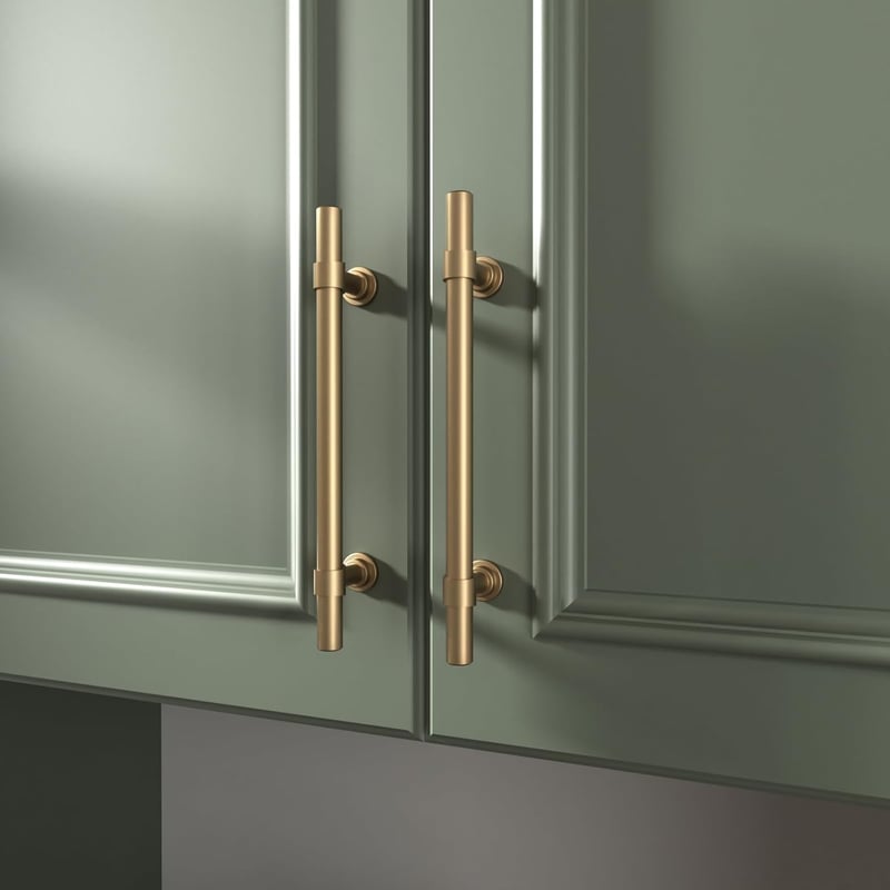 LONTON Pack of 10 Cabinet Handles, Gold Furniture Handles, 128 mm, Hole Spacing, Kitchen Handles for Kitchen Cabinets, Cabinet Door Handles, Furniture Handles, Brass Drawer Handles - Hole spacing: 12.8 cm, Gold, Pack of 10