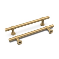 LONTON set od 10 ručkica za ormariće, zlatne ručkice za namještaj, razmak rupa 128 mm, kuhinjske ručkice za kuhinjske ormariće, ručkice za vrata ormarića, ručkice za namještaj, mjedene ručkice za ladice - razmak rupa: 12,8 cm, zlatne, set od 10 komada 1