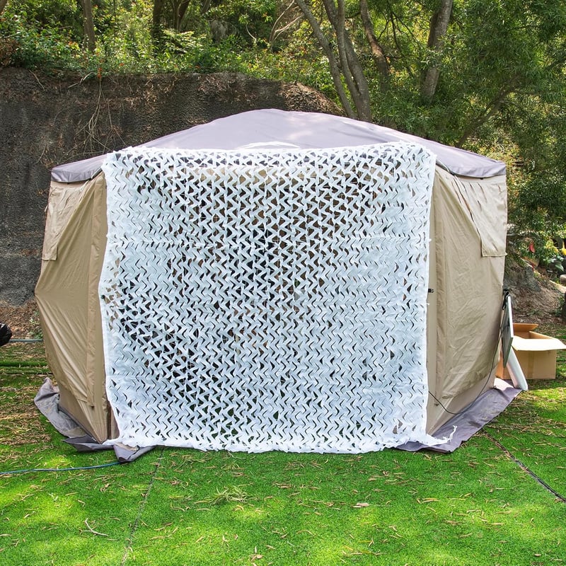 LOOGU Kamuflázs Háló Erősített Napvédelemmel, Vadászat és Kert Takarásához - 4x5m, White