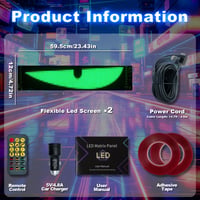 Looklight LED „diabolské oči” pre nákladné autá a osobné automobily, programovateľné, s Bluetooth a diaľkovým ovládaním, 12x59,5 cm, 2 ks 5