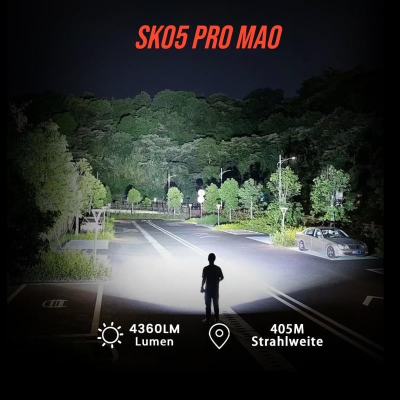 LOOP GEAR SK05PRO MAO 4360 Lumen LED Zseblámpa Powerbank Funkcióval IP68