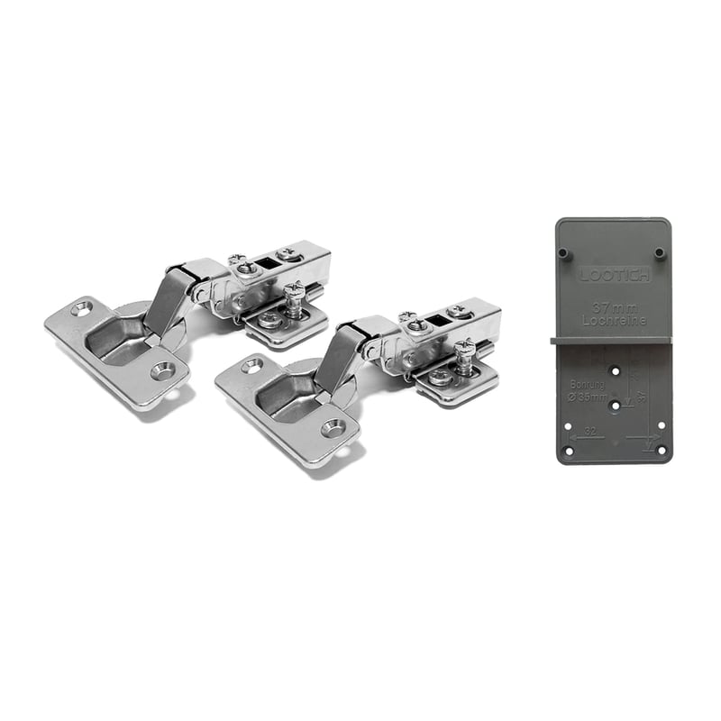 LOOTICH 110° polonaložený záves so soft-close hydraulickým dovieraním, 35 mm – 2 ks