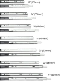 LOOTICH 300mm Golyós Fiók Vezetők Teljes Kihúzás Push-to-Open Pár 7