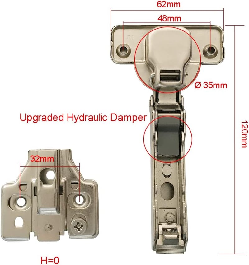 LOOTICH 35mm Sarokzáró Soft Close Hidraulikus Ajtópánt Bútor Szekrény 8db