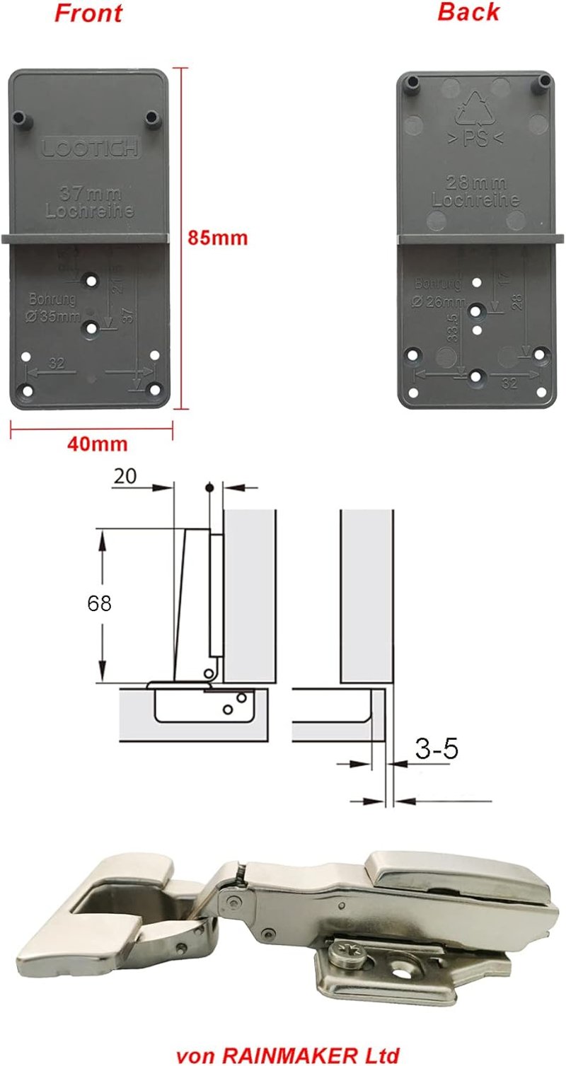 LOOTICH 35mm Sarokzáró Soft Close Hidraulikus Ajtópánt Bútor Szekrény 8db