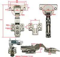 LOOTICH 95 fokos hidraulikus ajtópánt 40mm csillapítással, nehéz ajtóhoz, bútor 2