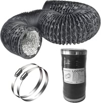 LOOTICH Alumínium Flexibilis Légcsatorna 79mm x 2.5m - Fekete Szellőztető Cső HVAC Rendszerekhez, Fürdőszobához, Konyhához, Üvegházhoz 1